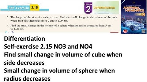 Differentiation self-exercise 2.15 Q3 Q4 pembezaan latihan kendiri 2.15 form 5 add maths kssm spm