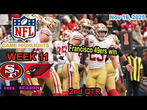 Arizona Cardinals vs San Francisco 49ers   Week 11 Full Game Highlights NFL  Nov 16, 2025