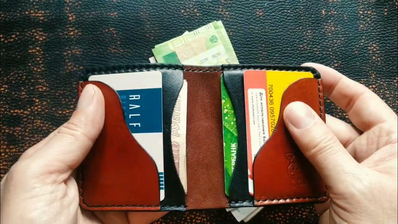 Компактный мужской кошелек ручной работы из натуральной кожи. - YouTube