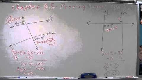 Geometry Chapter 3.5 - Proving Lines Parallel - Sample Problems