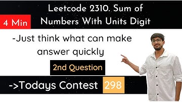 Leetcode 2310 Sum of Numbers With Units Digit K