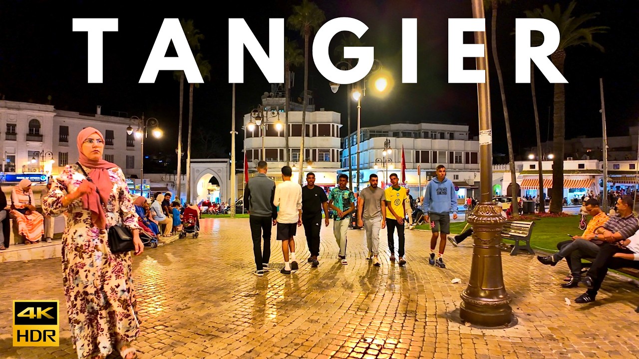 TANGIER Morocco Night Walk 🌙 | Tangier Nightlife & Gnawa Music – 4K HDR