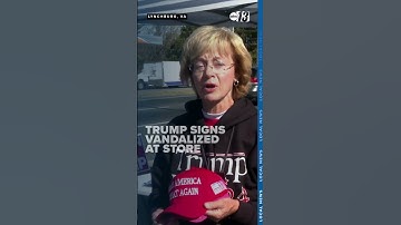 Trump signs vandalized at pop-up shop; manager reacts