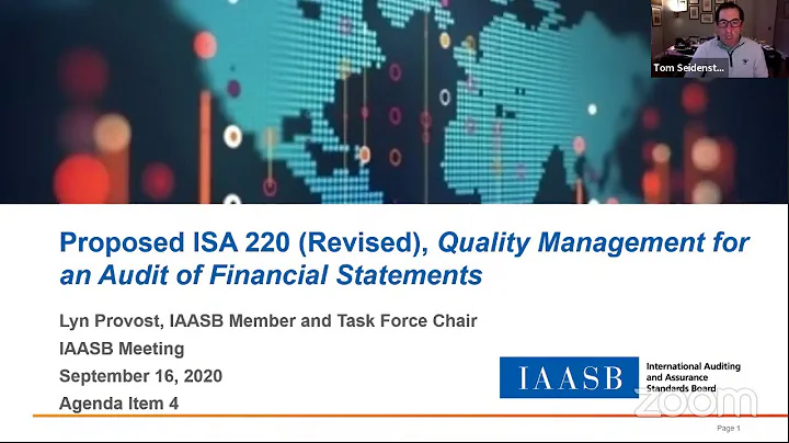 September 2020 IAASB Quarterly Meeting Wednesday Session 1 (ISA 220 (Revised))