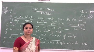 Class 1 EVS / Chapter 7. Our Needs ( Ex. Part 1 )