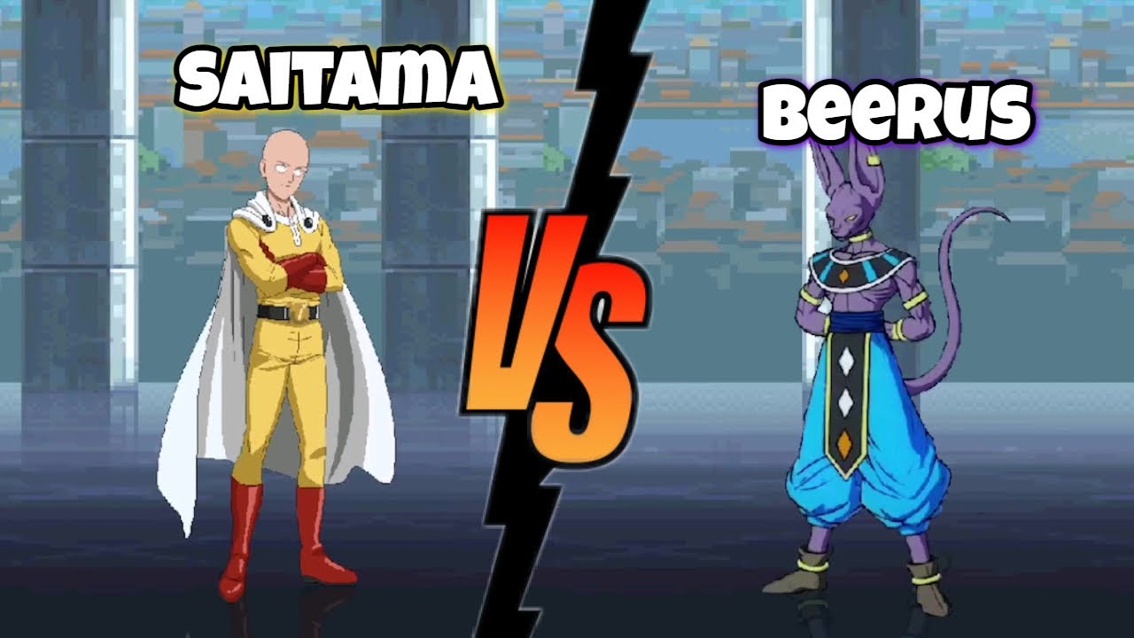 Saitama Vs Beerus one punch man x dragon ball fights / mugen YouTube