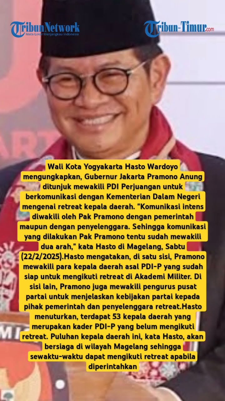 Pramono Negosiator antara PDIP dan Pemerintahan Prabowo, 53 Kepala Daerah PDIP Standby di Kafe