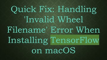 Quick Fix: Handling 