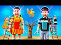 超巨大『イカゲーム人形』女の子と男の子を作ったよ!