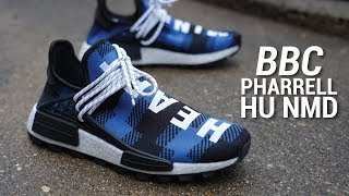 adidas nmd hu pharrell x bbc flannel blue black