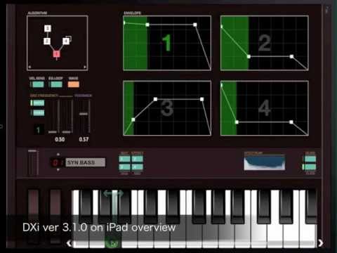 DXi FM synthesizer version 3.1.0 on iPad