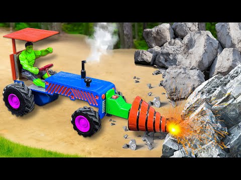 Diy tractor making mini rock drill machine to repair road | @MinMinCreator