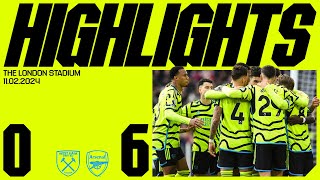 Video highlights for West Ham 0-6 Arsenal