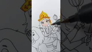 Drawing Durga maa as Anime 💕 #shorts screenshot 4