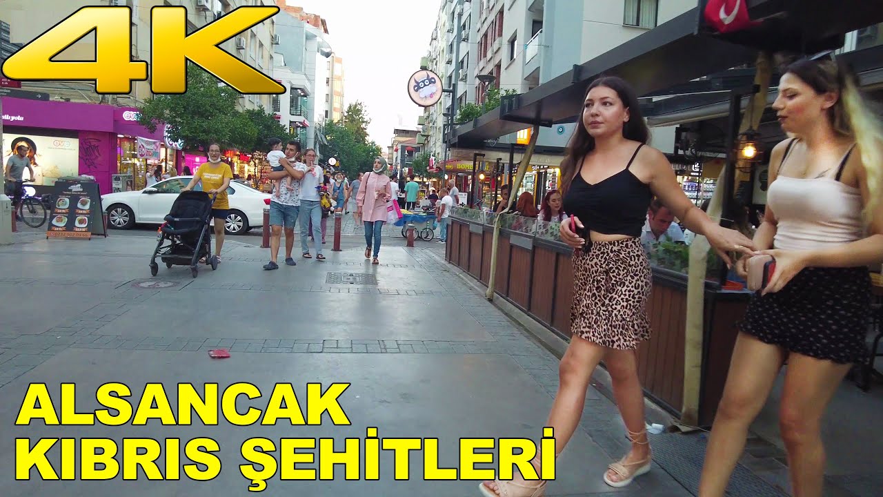 4K Walking Tour Alsancak Kıbrıs Şehitleri City Center - Turkey Holiday 2021