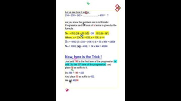 Trick 393 - How to find sum of any 100 Consecutive Natural Numbers with a common difference of 4