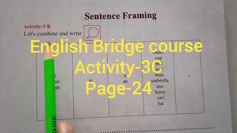 English Bridge course |Activity- 3C page-24 | Class- 9 English|
