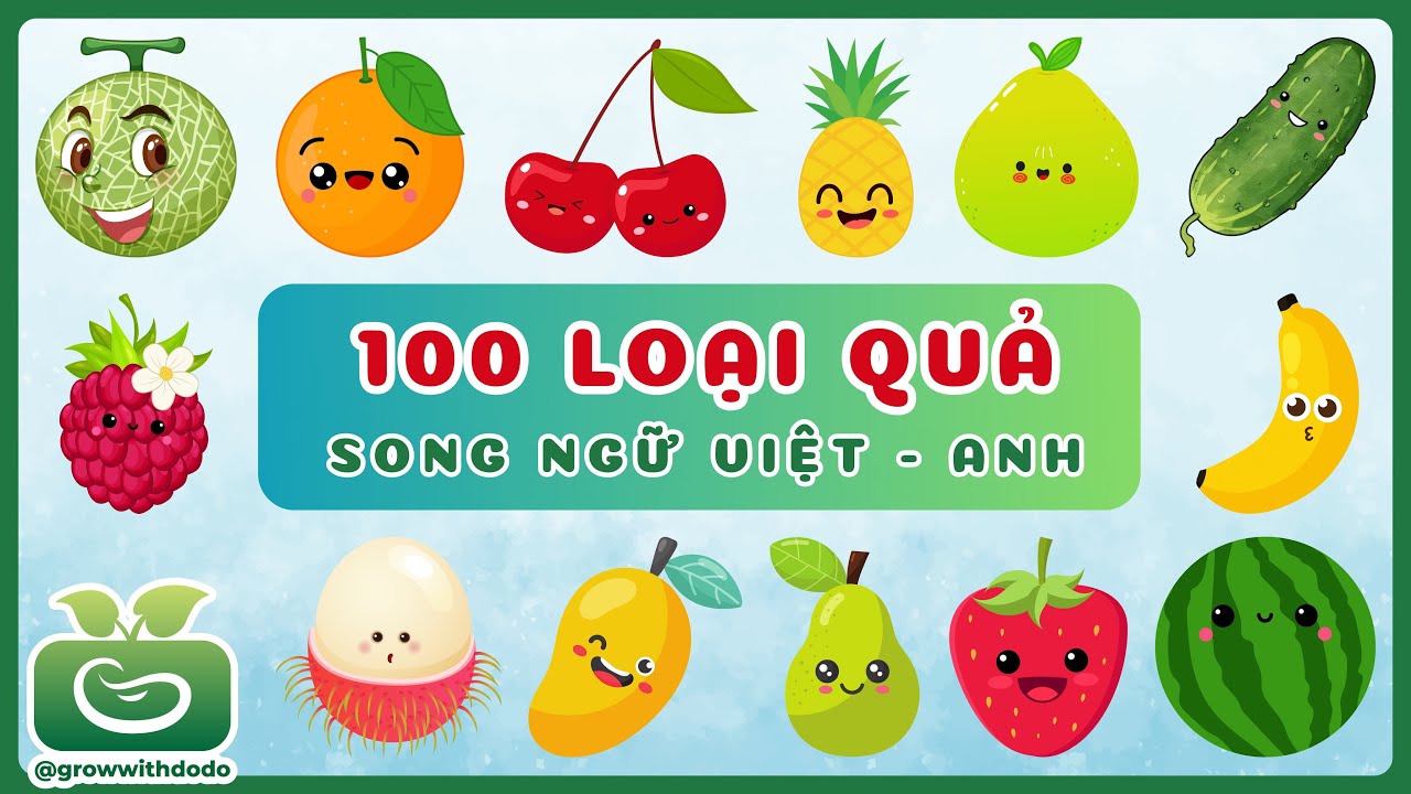 Bé thích ăn quả gì? 100 loại quả dành cho bé | Từ vựng các loại trái cây Tiếng Việt - Tiếng Anh