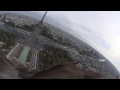 White-tailed eagle flies over Paris from top of Eiffel Tower