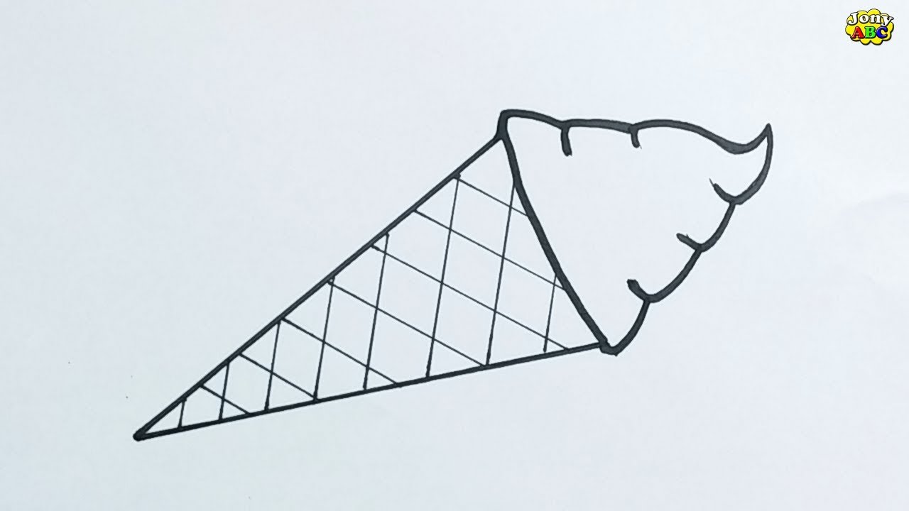 How To Draw An Ice Cream Cone Simple Cone Icecream Drawing And Painting