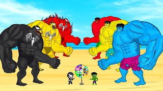 Rescue SUPER HEROES Team HULK COLOR vs Team VENOM COLOR : Returning from the Dead SECRET  FUNNY