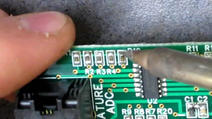 Removing SMT resistor with single soldering iron