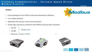 WEG Webinar - Fieldbus communication for variable speed drives