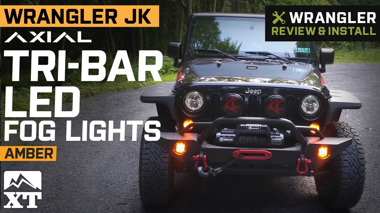 Jeep Wrangler JK Axial Tri-Bar LED Fog Lights; Amber Review & Install -  YouTube