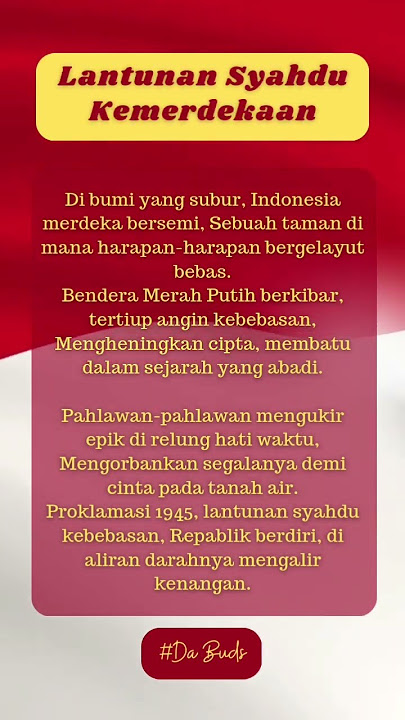 Dirgahayu Indonesia, Musikalisasi Puisi Pendek Kemerdekaan Indonesia