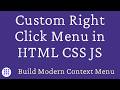 Custom Right Click Menu in HTML CSS JS