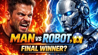 Robot vs Man 🧠⚔️ Intelligence vs Power!