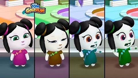 Talking Tom Gold Run Lucky Angela - 4x Colour Reactions Funny Race Chase Boss Android iOS Gameplay