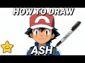 HOW TO DRAW ASH KETCHUM EASY