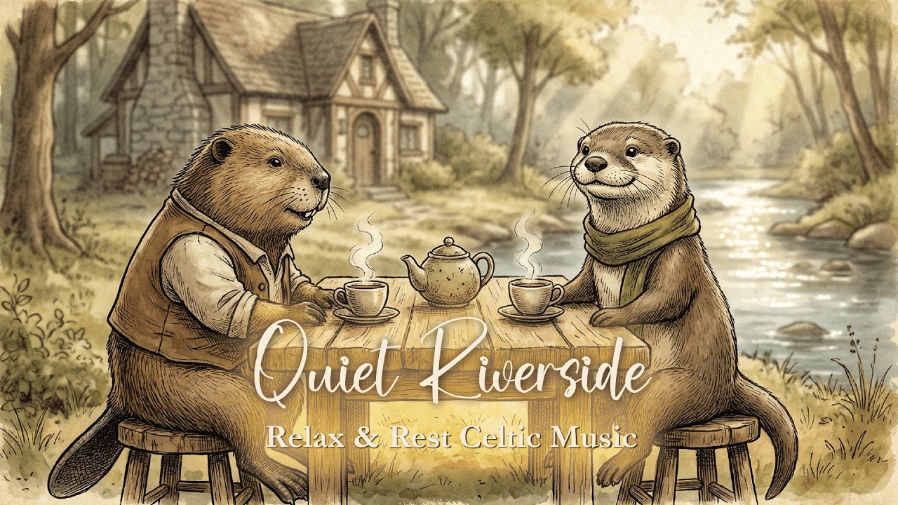 Quiet Riverside Cottage - Cozy Celtic Music for Relaxation & Peace