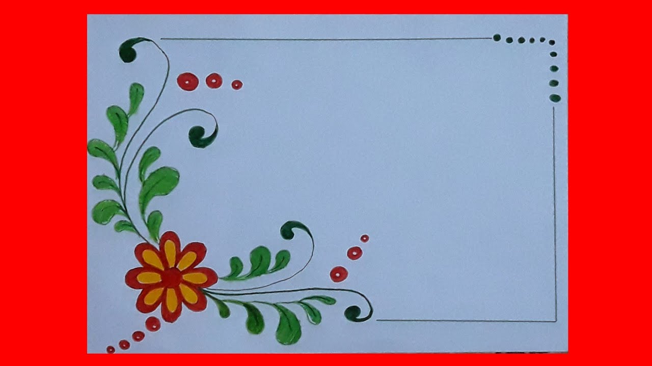 Flower Border Design For Projects On Paper A4 Front Page Design For School Project Handmade Border Youtube