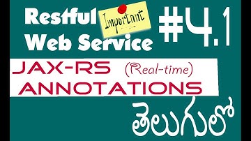 Restful Web Services JAX-RS Annotations Tutorial In Telugu (తెలుగులో ) #4.1
