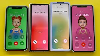 iPhone 11+11 Pro Max vs Samsung Z Fold2+Z Fold3 Incoming & Outgoing Call