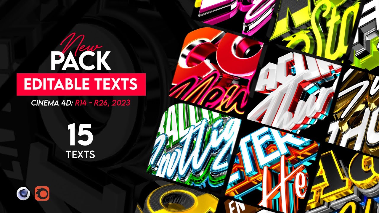 Pack Of 15 Editable Text Cinema 4D R14 - R26 | No Plugins - YouTube pack-of-15-editable-text-cinema-4d-r14-r26-no-plugins-youtube