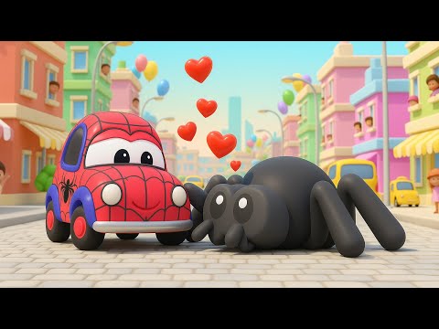 Mały Spider Car dostaje przyjaciela pająka 🕷️👶 Ciężarówki dla dzieci | Tom laweta