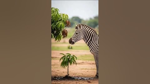 Zebra saved the mango tree from drying up by watering it 😭 #ai​ #save​ #tree​ #zebra​