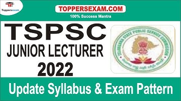 Notification For TSPSC JUNIOR LECTURER 2022 | Update Syllabus & Pattern | Free Mock test | eBooks