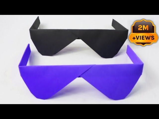 How To Make Paper Sunglasses Without Glue || Paper Folding Crafts || Paper Craft Without Glue class=