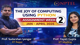 💯✅ The Joy Of Computing Using Python Week-2 Assignment Solution Jan-April 2026 #nptel #swayam 