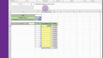 Binomial Distribution using Excel
