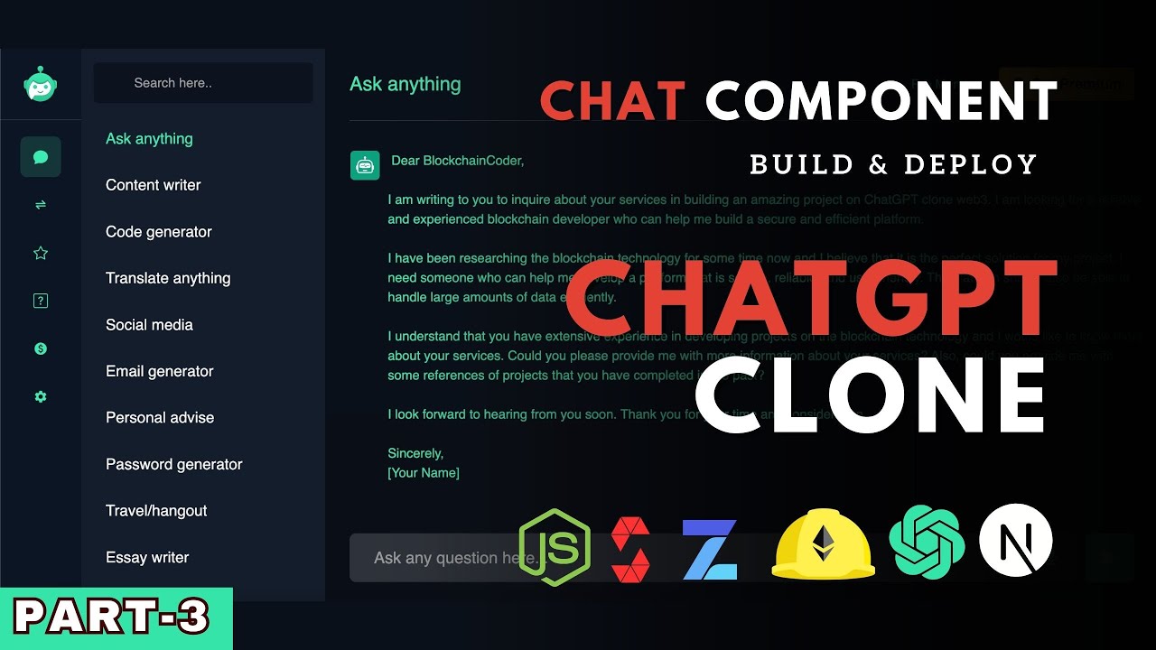 Chat Component ChatGPT Clone | Build And Deploy Full-Stack ChatGPT ...