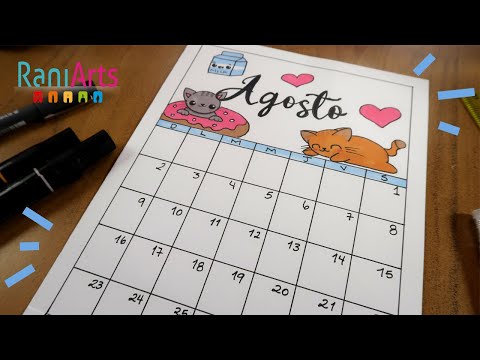 DIY - CALENDARIO DE AGOSTO - Diario, bullet journal, organización.