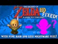 The legend of zelda a link to the past  with pink hair  fixed eyes