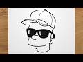 How to draw BART SIMPSON with cap step by step, EASY