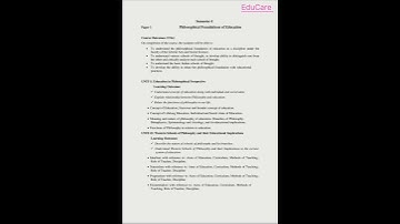 Philosophical Foundations of Education/Syllabus/NEP -2020/FMU/ UG/ Education (Major & Minor-P-1)