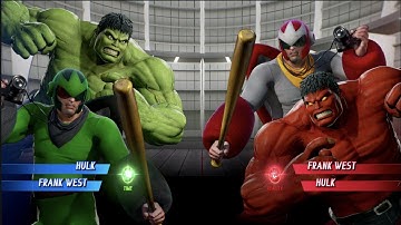 Hulk and Frank West vs Red Hulk and Frank West - MARVEL VS. CAPCOM: INFINITE